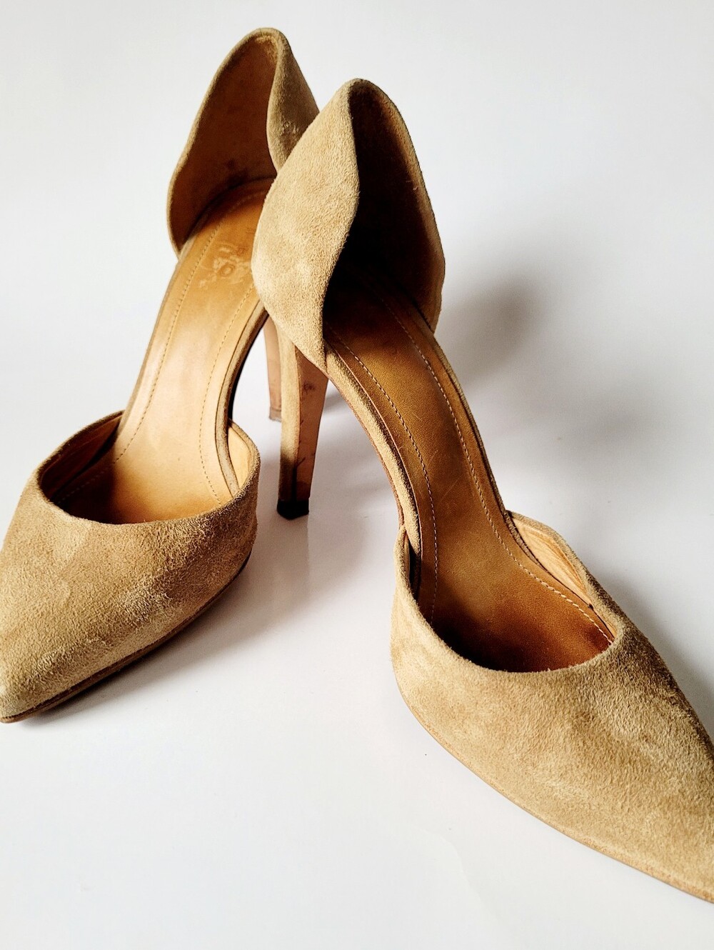 IRO Taupe Tan Suede Leather Pointed-Toe D'Orsay Pumps EU 36/US 5.5 - Picture 3 of 16